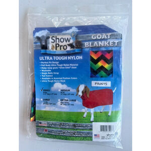 Showpro Nylon Goat Blanket Rainbow Chevron Small 60 lbs